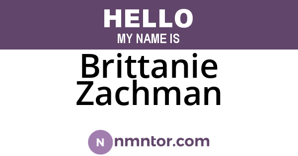 Brittanie Zachman