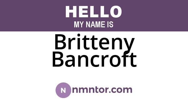 Britteny Bancroft