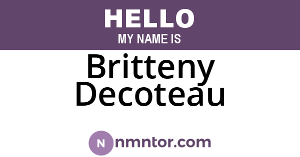 Britteny Decoteau