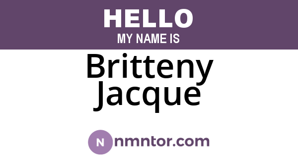 Britteny Jacque
