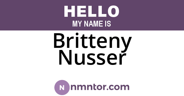 Britteny Nusser