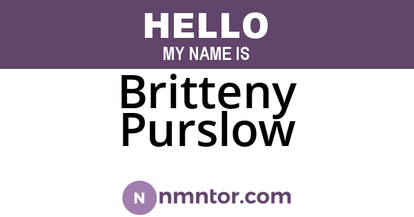 Britteny Purslow