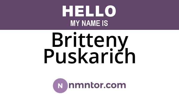 Britteny Puskarich