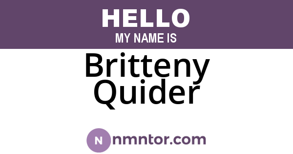 Britteny Quider