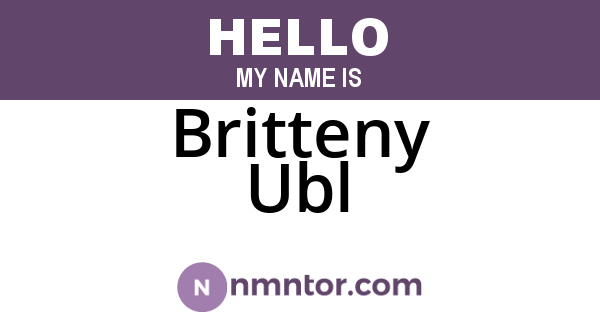 Britteny Ubl