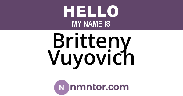 Britteny Vuyovich