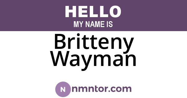 Britteny Wayman