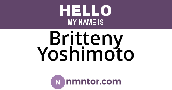 Britteny Yoshimoto