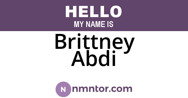 Brittney Abdi