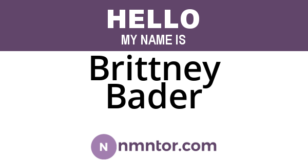 Brittney Bader