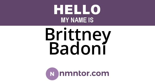 Brittney Badoni