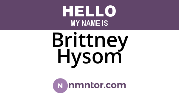 Brittney Hysom