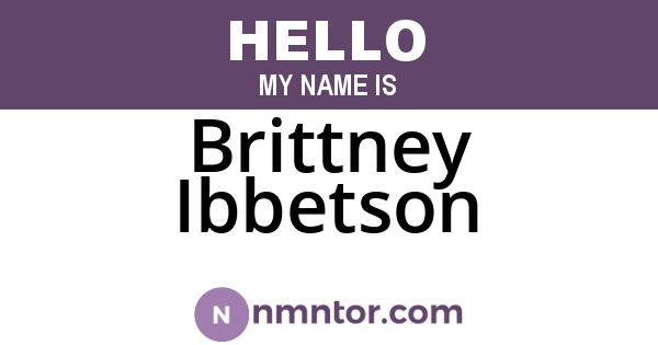 Brittney Ibbetson