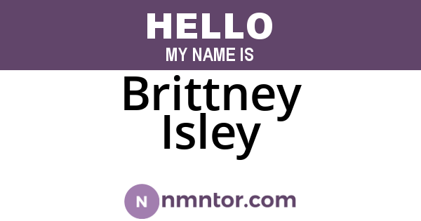 Brittney Isley
