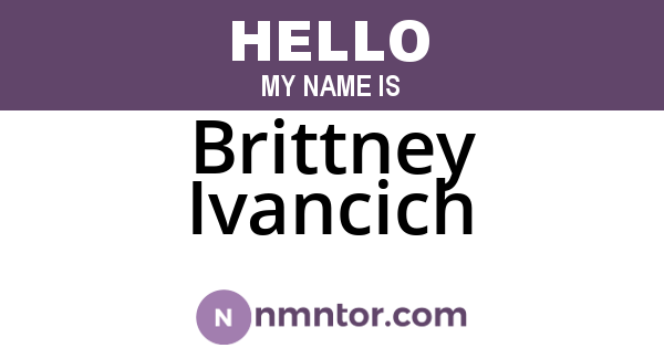Brittney Ivancich