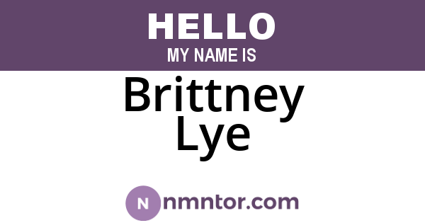 Brittney Lye