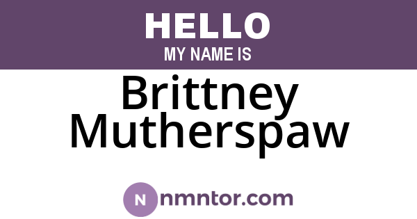 Brittney Mutherspaw