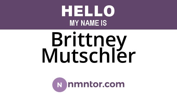 Brittney Mutschler
