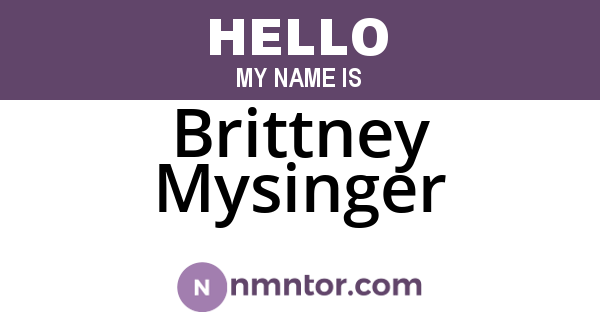 Brittney Mysinger