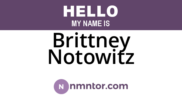 Brittney Notowitz