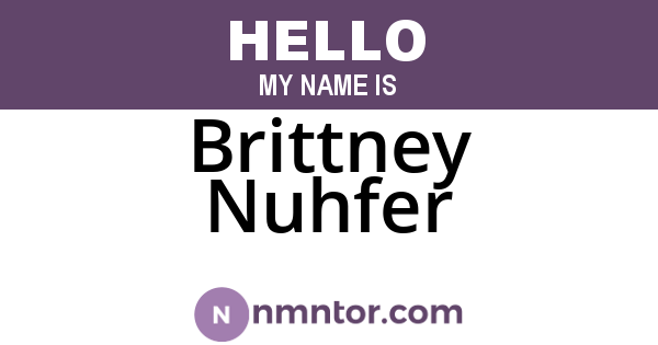 Brittney Nuhfer