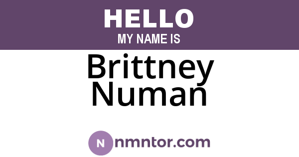 Brittney Numan