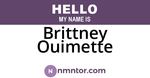 Brittney Ouimette