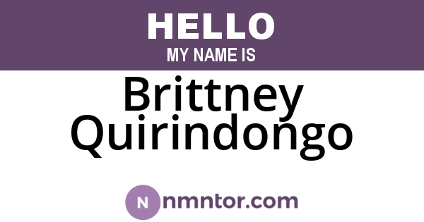 Brittney Quirindongo