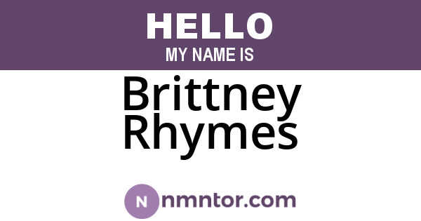 Brittney Rhymes