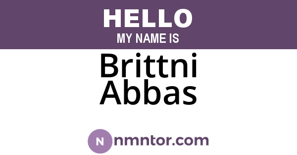 Brittni Abbas