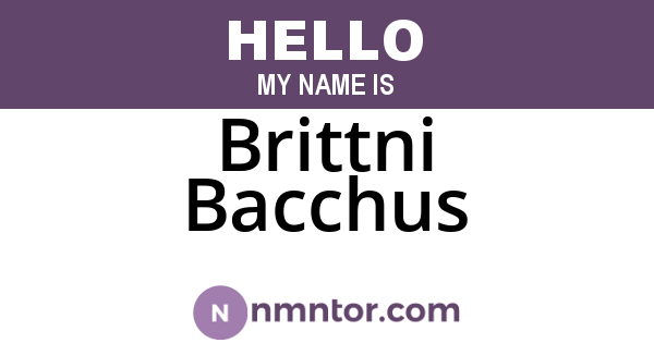 Brittni Bacchus