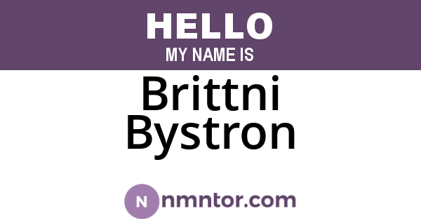 Brittni Bystron