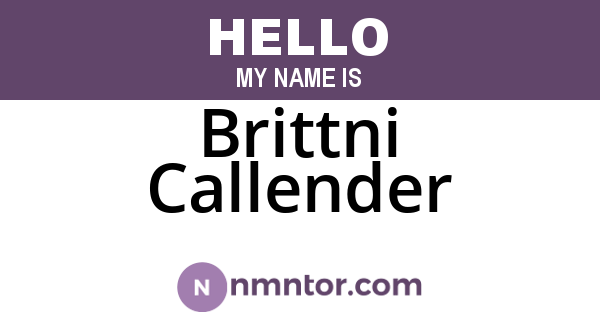 Brittni Callender