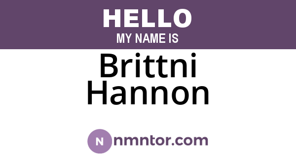 Brittni Hannon
