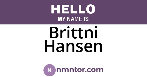 Brittni Hansen