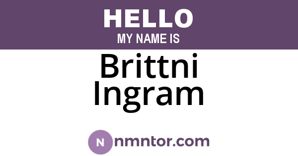 Brittni Ingram