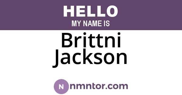 Brittni Jackson