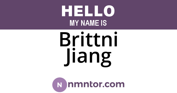 Brittni Jiang