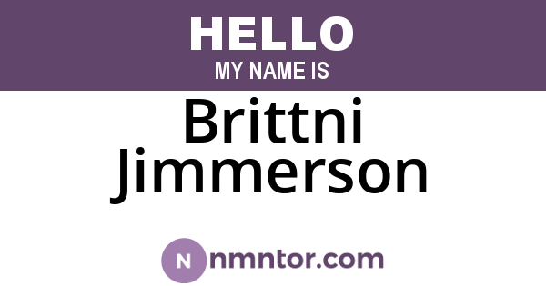 Brittni Jimmerson