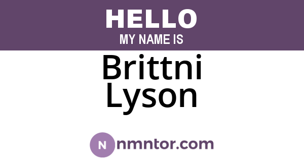 Brittni Lyson