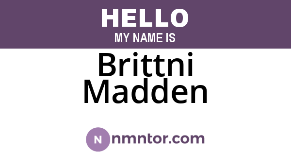 Brittni Madden