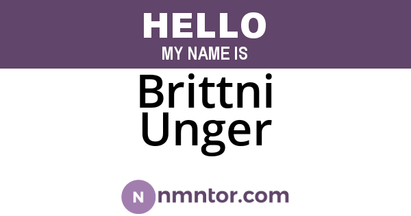 Brittni Unger