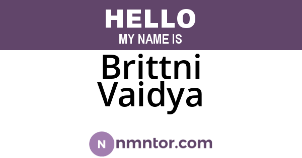Brittni Vaidya