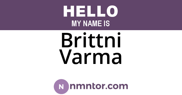 Brittni Varma