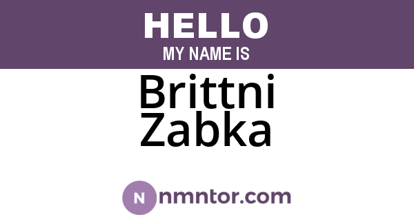 Brittni Zabka