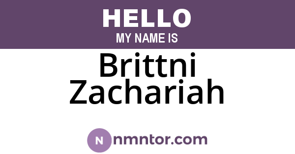 Brittni Zachariah