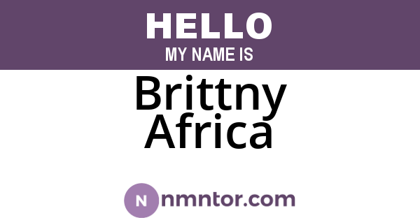 Brittny Africa