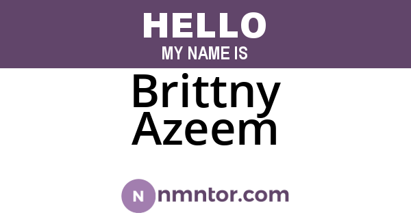 Brittny Azeem