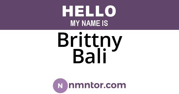 Brittny Bali