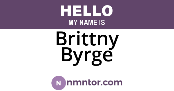 Brittny Byrge